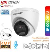 HIKVISION DS-2CD1347G0-LUF 4MP 2.8mm,30mt,SESLI COLORVU 7/24 RENKLI IP dom KAMERA